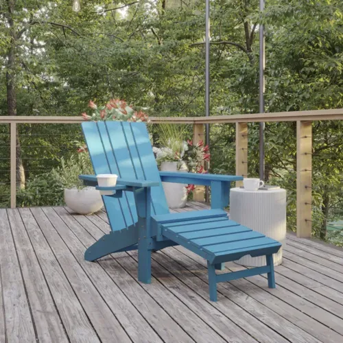 Flash Furniture Flash Furniture LE-HMP-1045-110-BL-GG Halifax Adirondack Patio Chair