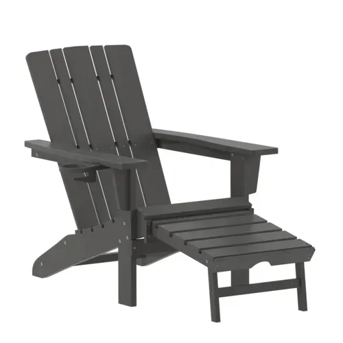 Flash Furniture Flash Furniture LE-HMP-1045-110-GY-GG Halifax Adirondack Patio Chair