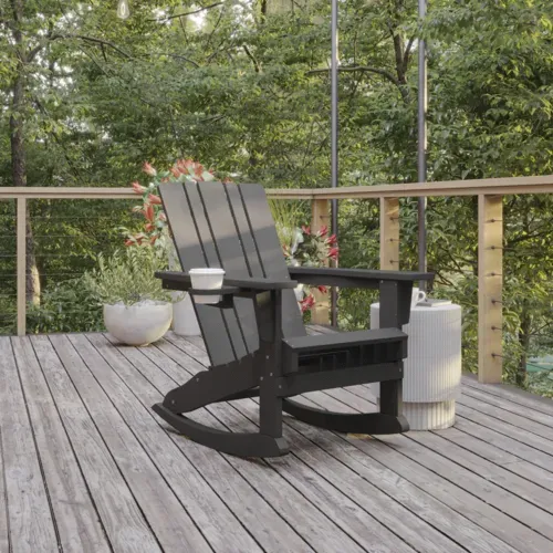 Flash Furniture Flash Furniture LE-HMP-1045-31-GY-GG Halifax Adirondack Rocking Chair