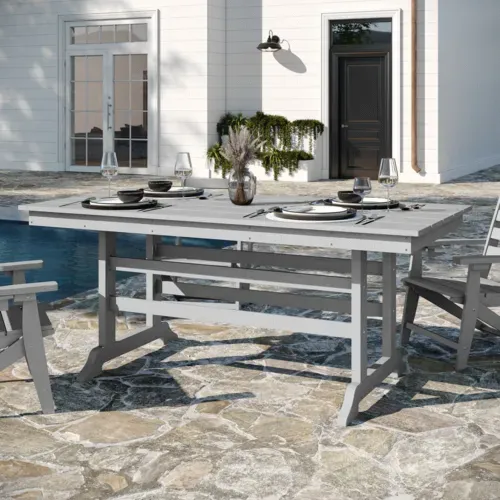 Flash Furniture Flash Furniture LE-HMP-158-01-GRY-GG Abraham Adirondack Dining Table