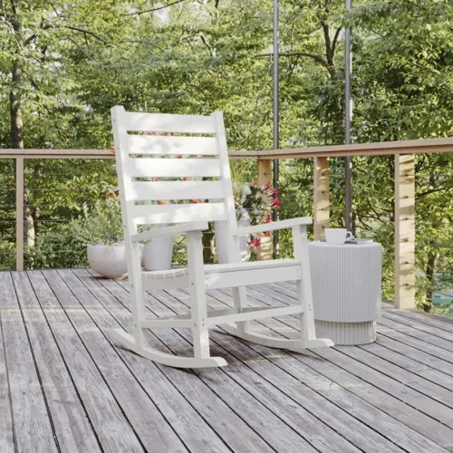 Flash Furniture Flash Furniture LE-HMP-2002-110-WT-GG Manchester Rocking Chair