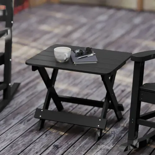 Flash Furniture Flash Furniture LE-HMP-2012-1620H-BK-GG Halifax Folding Side Table