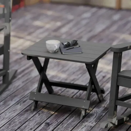 Flash Furniture Flash Furniture LE-HMP-2012-1620H-GY-GG Halifax Folding Side Table