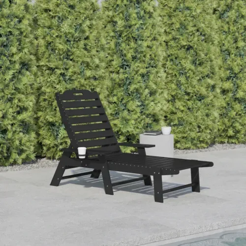 Flash Furniture Flash Furniture LE-HMP-2017-414-BK-GG Monterey Adirondack Lounger