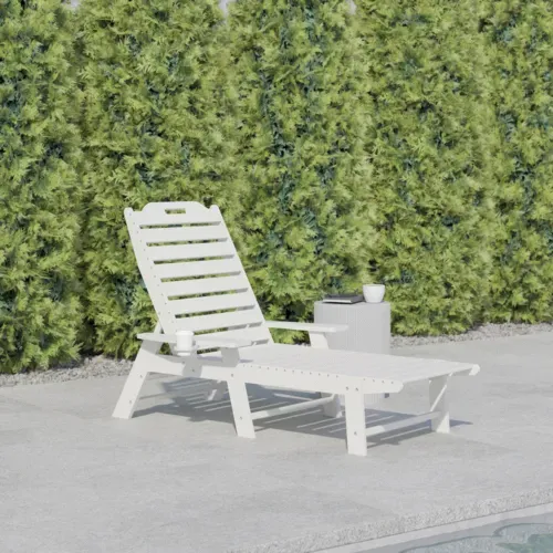 Flash Furniture Flash Furniture LE-HMP-2017-414-WT-GG Monterey Adirondack Lounger