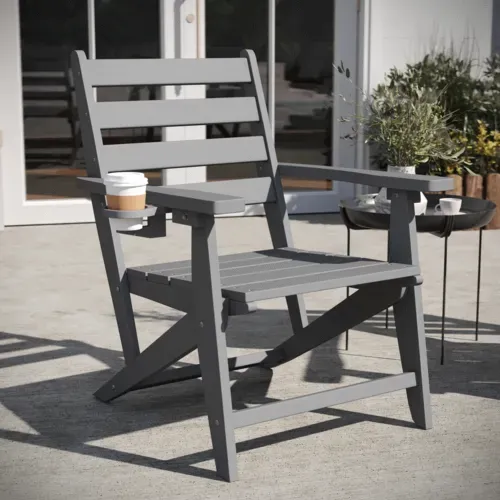 Flash Furniture Flash Furniture LE-HMP-2037-10-GRY-GG Tolleson Adirondack Dinning Chair