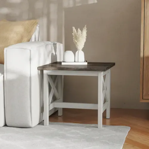 Flash Furniture Flash Furniture LFS-4002-GRYWHT-GG Jasper End Table