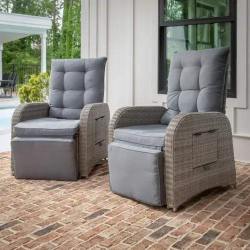 Flash Furniture Flash Furniture LTS-0422-GY-GY-GG Nemo Patio Recliner Lounge Chair