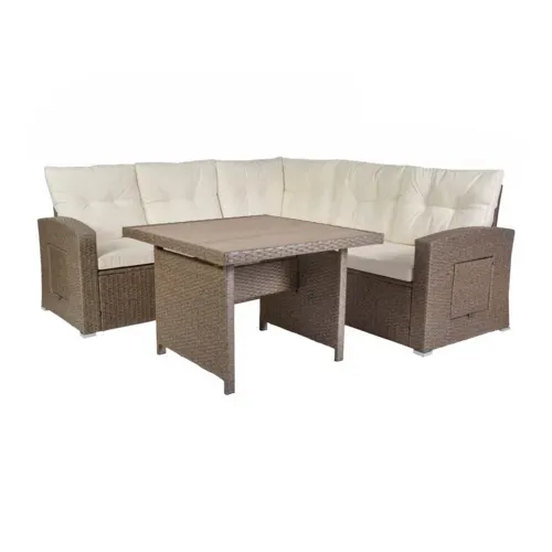Flash Furniture Flash Furniture LTS-SET-02023-BG-BR-GG Huck Conversation Set Sofa with Dining Table
