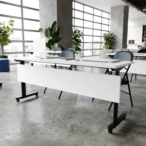 Flash Furniture Flash Furniture MT-M7224-T-LEG-WHTBLK-GG Palmer Training Table