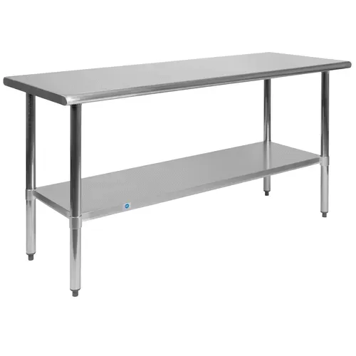 Flash Furniture NH-WT-2460-GG Work Table, Stainless Steel Top with and - 60"W x 24"D