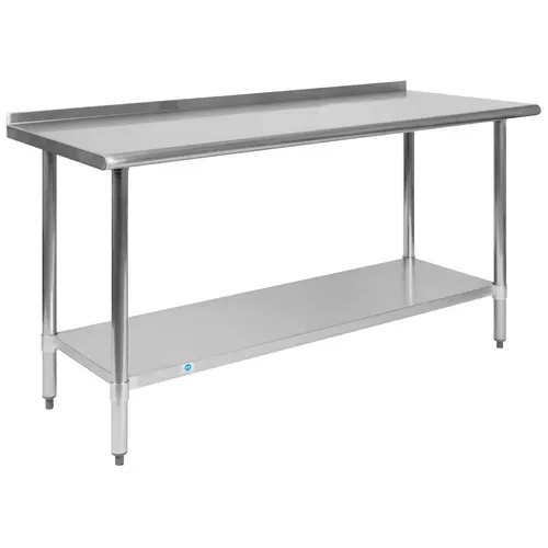 Flash Furniture NH-WT-2460BSP-GG Work Table, Stainless Steel Top with and - 60"W x 24"D