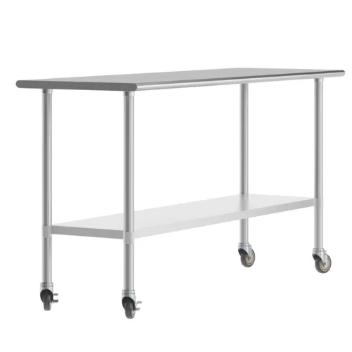 Flash Furniture Flash Furniture
NH-WT-2472-CAS-GG Work Table,

Stainless Steel Top
with 
and 
- 600"W x 300"D