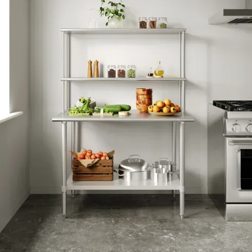 Flash Furniture Flash Furniture
NH-WT-3048-OSH-GG Work Table,

Stainless Steel Top
with 
and 
- 220"W x 220"D