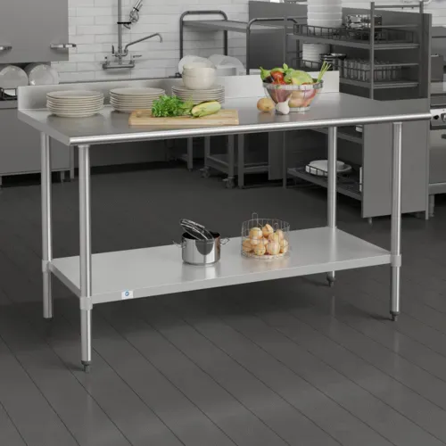 Flash Furniture Flash Furniture
NH-WT-3060-GG-B4-GG Work Table,

Stainless Steel Top
with 
and 
- 220"W x 220"D