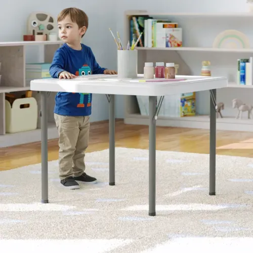 Flash Furniture Flash Furniture RB-2424-KID-WH-GG Paige Kids Folding Table
