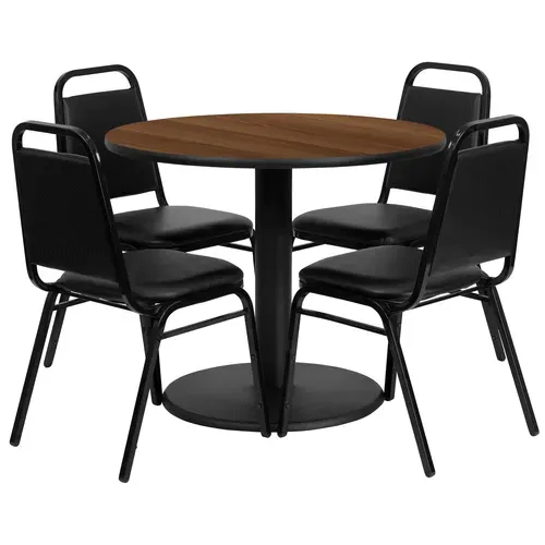 Flash Furniture RSRB1004-GG Table and Banquet Chair Set