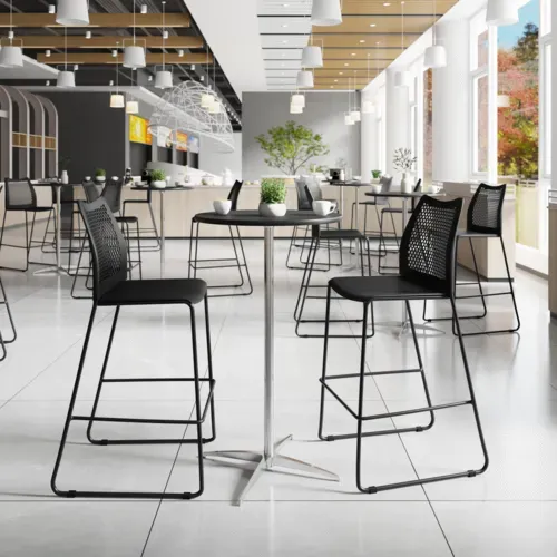 Flash Furniture Flash Furniture RUT-498A-BS-BK-GG Hercules Bar Stool