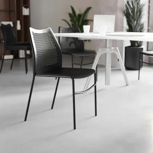 Flash Furniture Flash Furniture RUT-NC498-BK-GG Hercules Stacking Chair