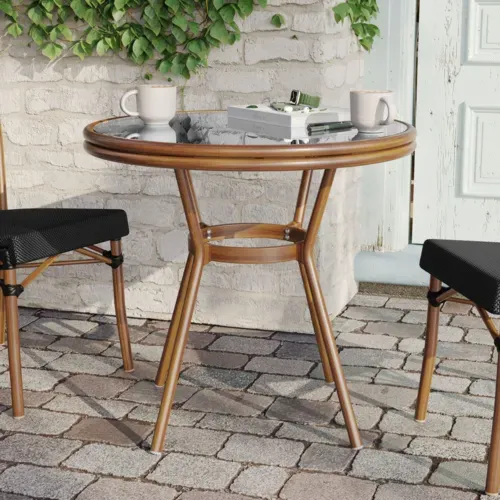 Flash Furniture Flash Furniture SDA-AD641011-80-BK-NAT-GG Marseille Bistro Table