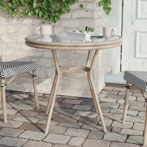 Flash Furniture Flash Furniture SDA-AD641011-80-BLKWH-LTNAT-GG Marseille Bistro Table