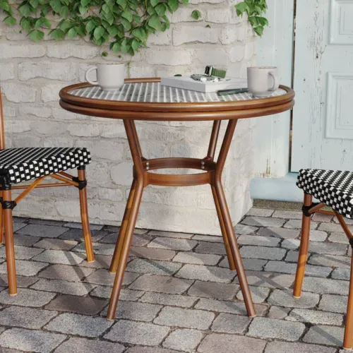 Flash Furniture Flash Furniture SDA-AD641012-80-BKWH-NAT-GG Lourdes Bistro Table