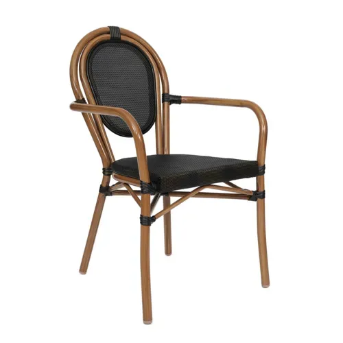 Flash Furniture Flash Furniture SDA-AD642002A-TXT-BK-NAT-GG Marseille Bistro Stacking Chair