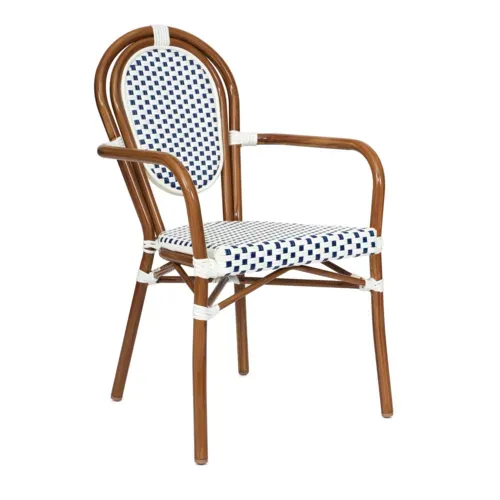 Flash Furniture Flash Furniture SDA-AD642002A-WHNVY-NAT-GG Lourdes Bistro Stacking Chair
