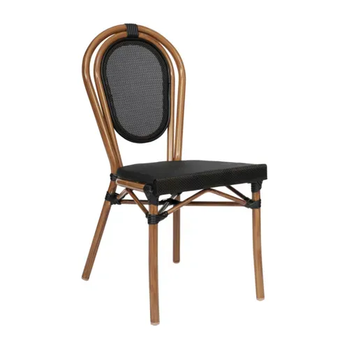 Flash Furniture Flash Furniture SDA-AD642002S-TXT-BK-NAT-GG Marseille Bistro Stacking Chair