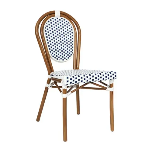 Flash Furniture Flash Furniture SDA-AD642002S-WHNVY-NAT-GG Lourdes Bistro Stacking Chair