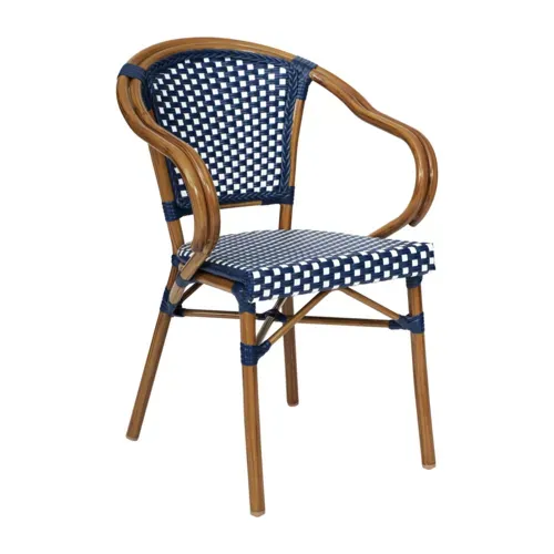 Flash Furniture Flash Furniture SDA-ADS642142-NVYWH-NAT-GG Bordeaux Bistro Stacking Chair