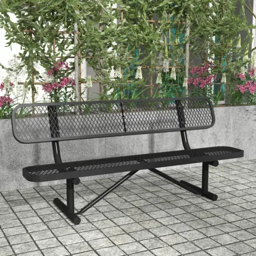 Flash Furniture Flash Furniture SLF-AG4HUT2-H48L-BK-GG Sigrid Outdoor Bench
