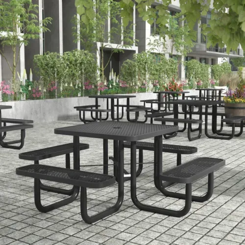 Flash Furniture Flash Furniture SLF-EMS46-H60L-BK-GG Creekside Outdoor Picnic Table