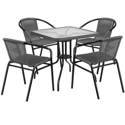 Flash Furniture TLH-073SQ-037GY4-GG Table & Chair Set