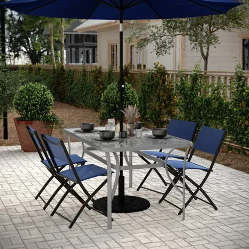 Flash Furniture Flash Furniture TLH-SC-094L-SV-GG Tory Patio Table