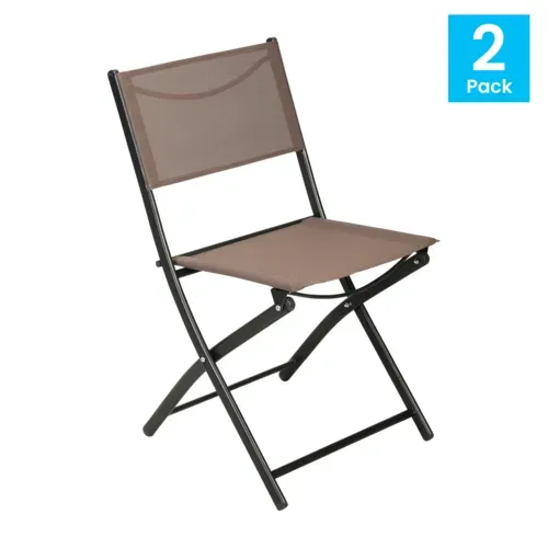 Flash Furniture Flash Furniture TLH-SC-097-BRN-02-GG Brazos Folding Chair