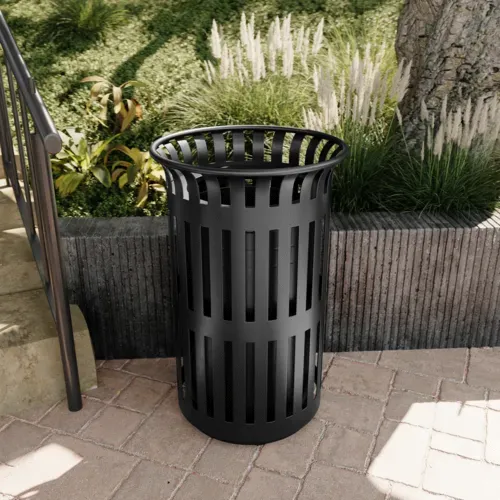 Flash Furniture Flash Furniture UF-OTB-01-BLK-GG Collins Outdoor Trash Can