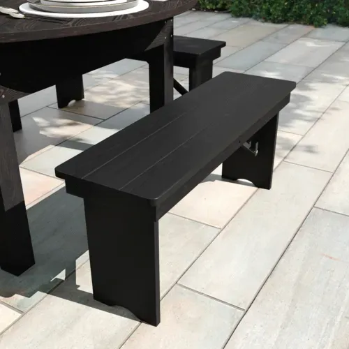 Flash Furniture Flash Furniture XA-B-40X12-BW-GG Hercules Series Folding Rustic Farm Bench
