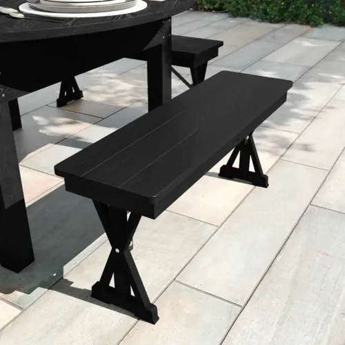 Flash Furniture Flash Furniture XA-B-40X12-XLEGS-BW-GG Hercules Series Folding Rustic Farm Bench