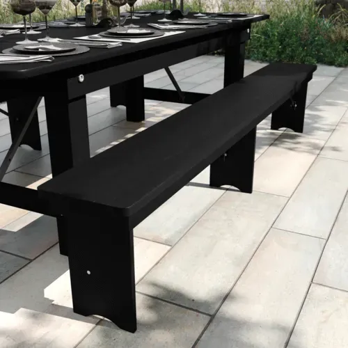 Flash Furniture Flash Furniture XA-B-96X12-L-BW-GG Hercules Series Folding Rustic Farm Bench
