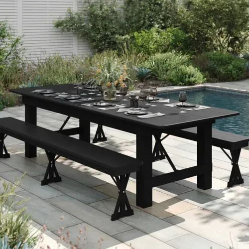 Flash Furniture Flash Furniture XA-F-108X40-BW-GG Hercules Series Folding Rustic Farm Table