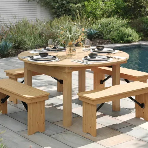 Flash Furniture Flash Furniture XA-F-60-RD-LN-GG Hercules Series Dining Table