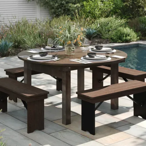 Flash Furniture Flash Furniture XA-F-60-RD-MG-GG Hercules Series Dining Table
