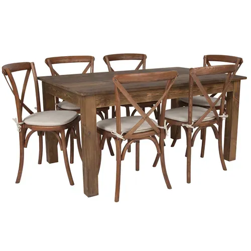 Flash Furniture XA-FARM-19-GG Farm Table and Chair Set