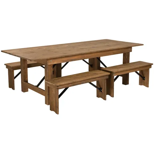 Flash Furniture XA-FARM-2-GG Hercules Series Folding Farm Table Set