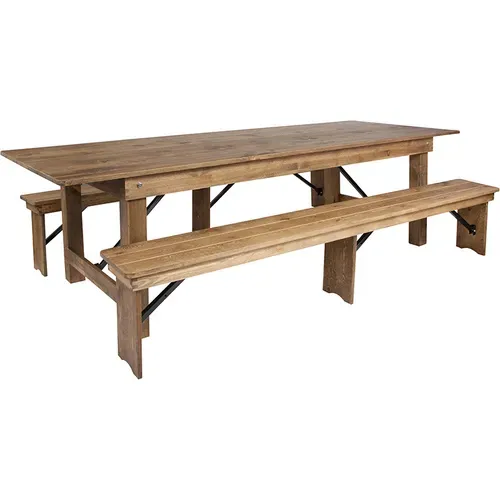 Flash Furniture XA-FARM-6-GG Hercules Series Folding Farm Table Set