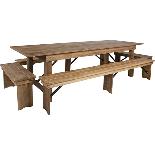 Flash Furniture XA-FARM-7-GG Hercules Series Folding Farm Table Set