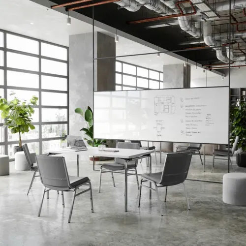 Flash Furniture Flash Furniture XU-60153-GRY-VYL-GG Hercules Series Heavy Duty Stacking Chair