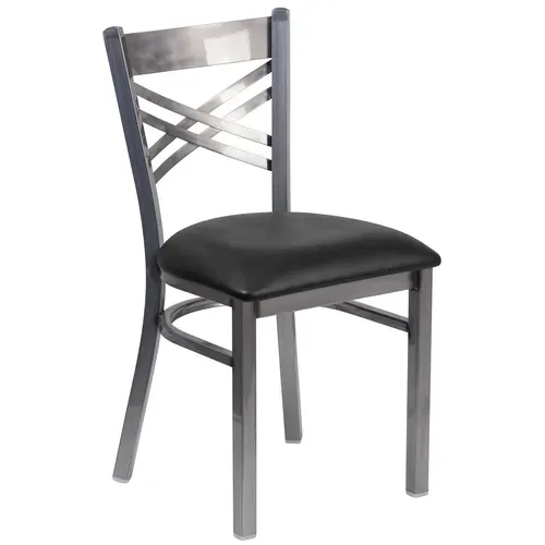 Flash Furniture XU-6FOB-CLR-BLKV-GG Hercules Series Restaurant Chair