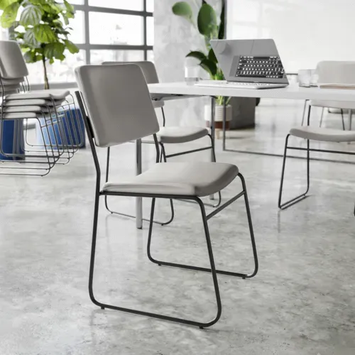 Flash Furniture Flash Furniture XU-8700-GRY-B-VYL-30-GG Hercules Series Stacking Chair